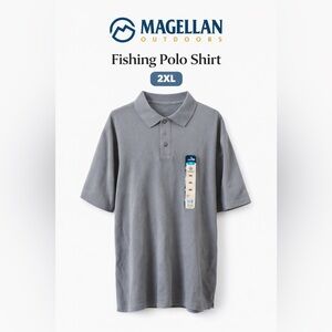 Magellan Outdoors Gray  Polo Shirt NWT